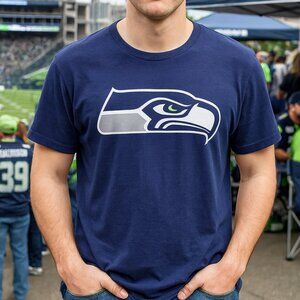 Fanatics Seattle Seahawks Pro Line NFL Graphic T-Shirt Men’s XL Navy Blue NEW